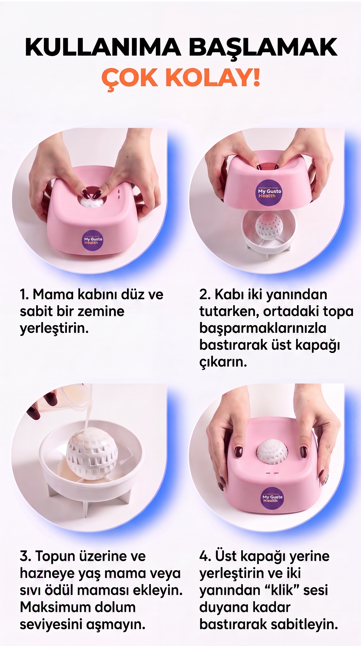 Çok Amaçlı İnteraktif Kedi Mama ve Ödül Kabı, Kedi Yalama Topu