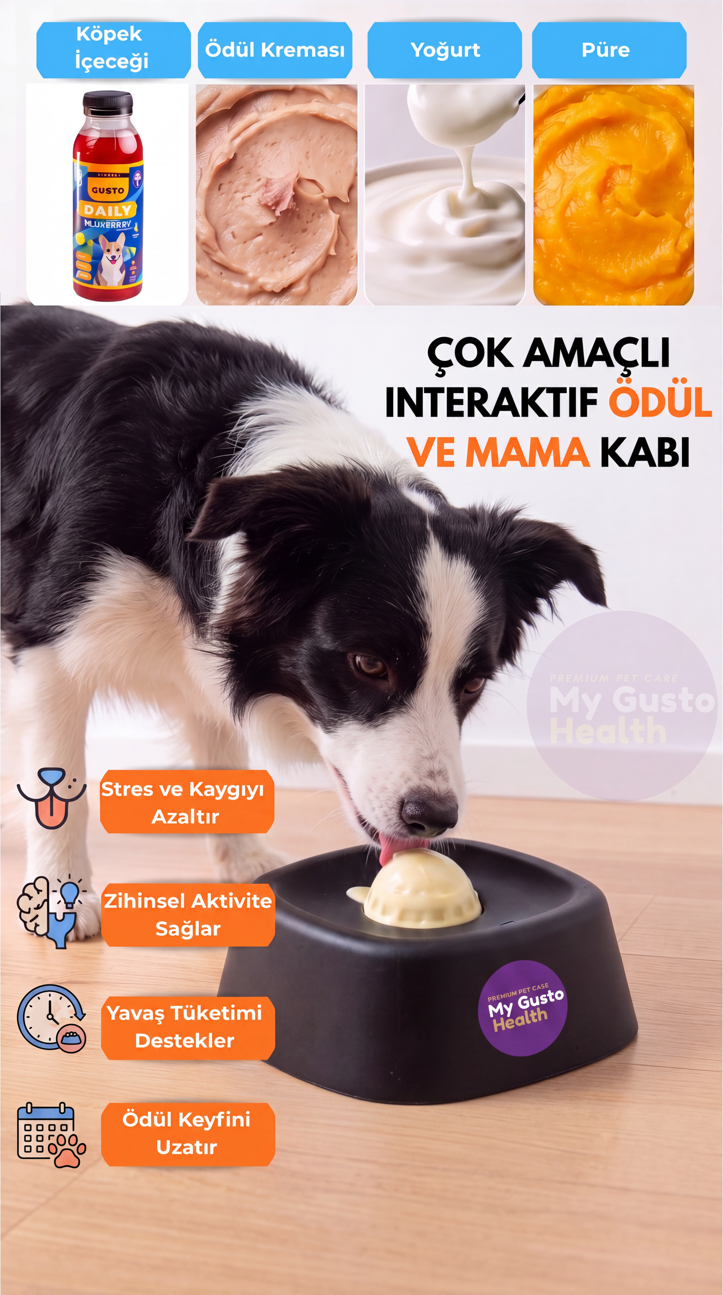 Çok Amaçlı İnteraktif Köpek Mama ve Ödül Kabı, Köpek Yalama Topu