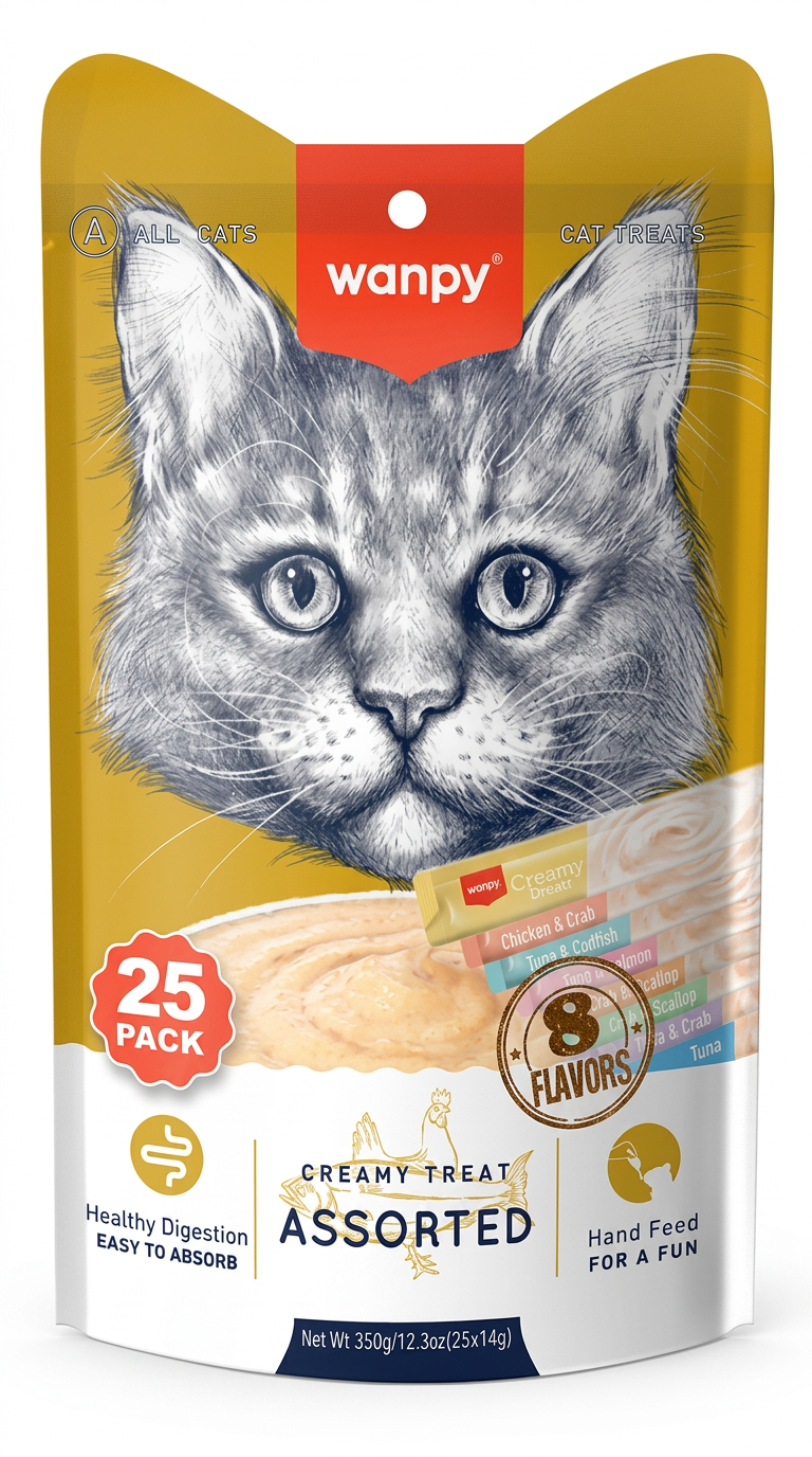 Karışık 8 Lezzetli Krema Kedi Ödülü MİX 25*14 gr