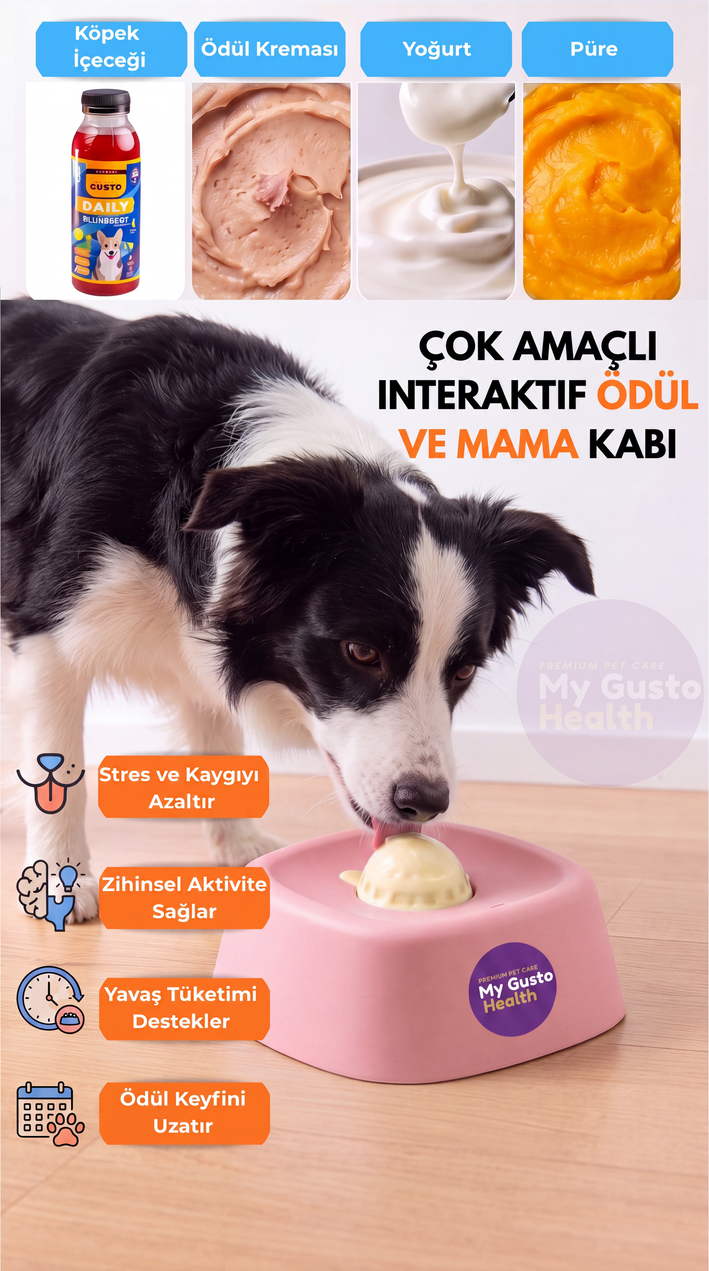 Çok Amaçlı İnteraktif Köpek Mama ve Ödül Kabı, Köpek Yalama Topu