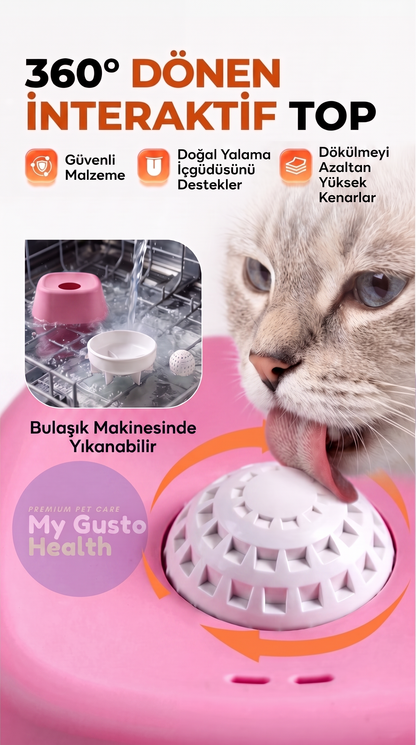 Çok Amaçlı İnteraktif Kedi Mama ve Ödül Kabı, Kedi Yalama Topu